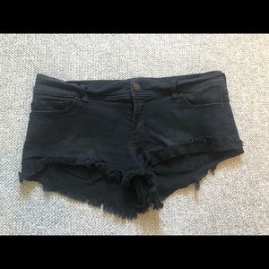 Black jean shorts